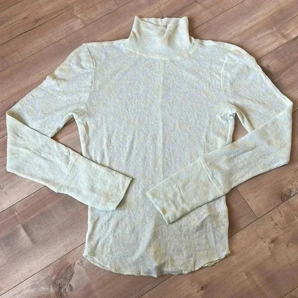 NEW Intimately Free People You And I Long Sleeve Mockneck Thermal Lime Green S - Picture 5 of 9